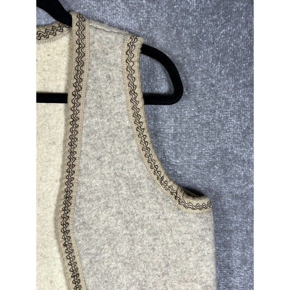 Monarca Wool Blend Sleeveless Western Riding Rodeo Vest Womens Large Tan Cream - Picture 4 of 13